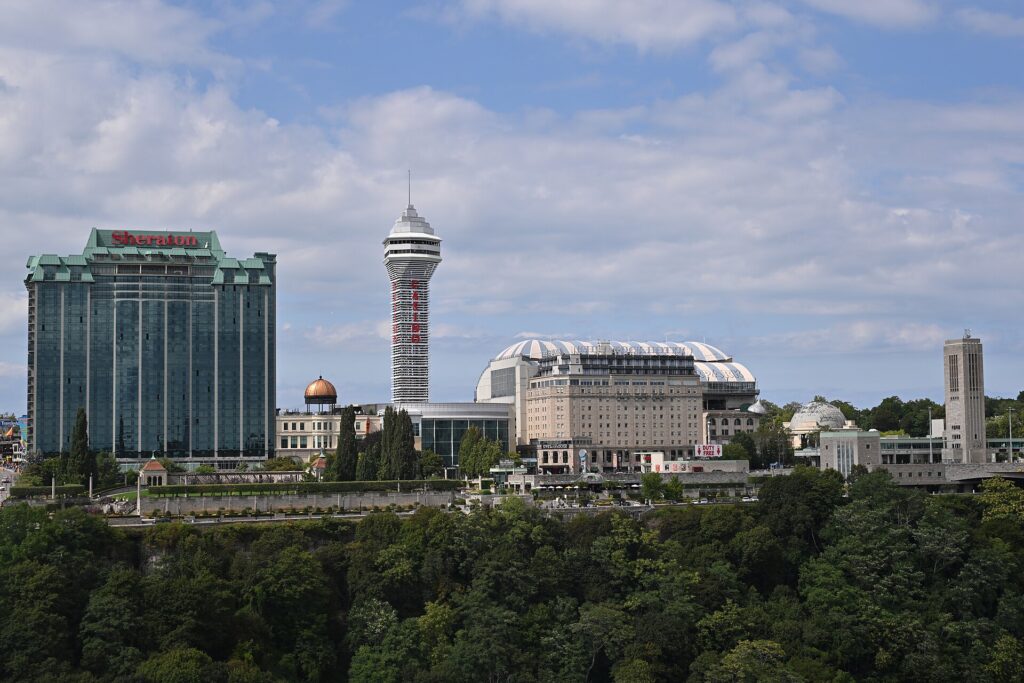 The Fallsview hotel towers skyline in Niagara Falls, Ontario