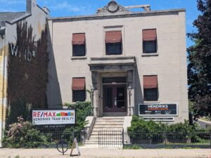 The former Grantham Township Town Hall, a small historic heritage building in St. Catharines, Ontario, Canada.
